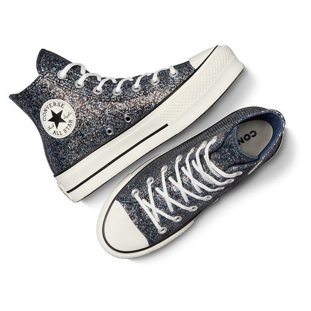 Converse Chuck Taylor All Star Lift Platform High-Tops Black Glitter Women’s NWT